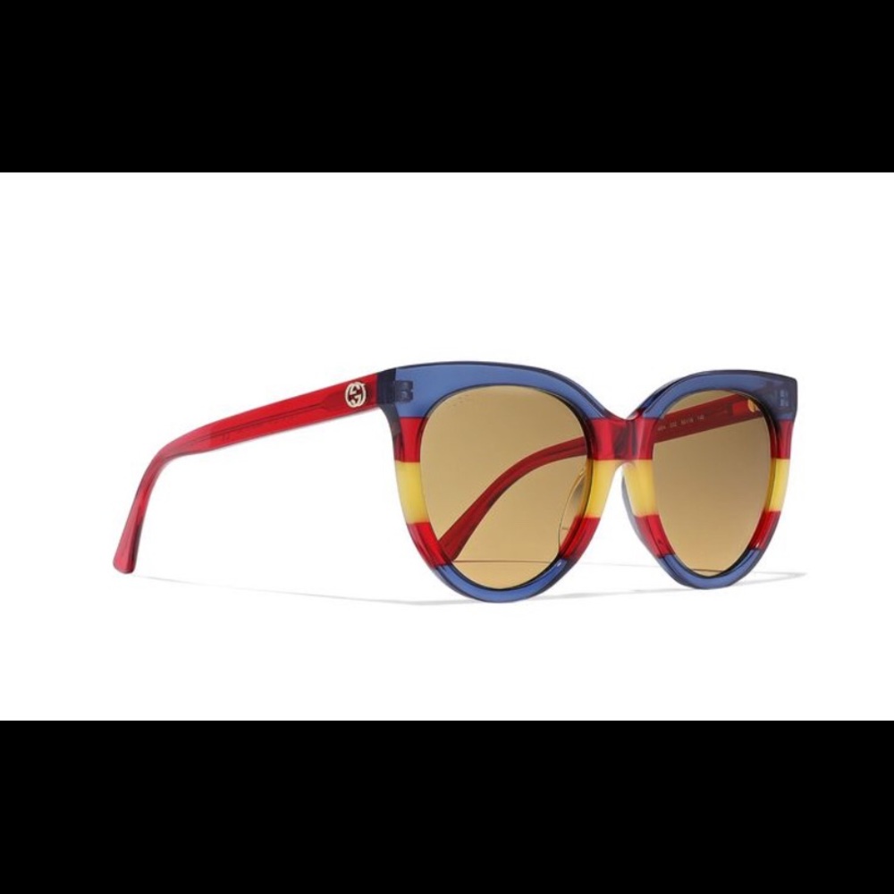 Gucci Multicolored Striped Acetate Sunglasses - Picture 4 of 6